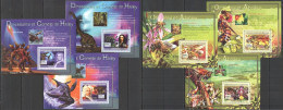 Ns445-446 2007 Guinea Fauna Space Dinosaurs Halley Orchids & Honey Bees 6Bl Mnh - Preistorici