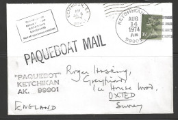 1974 Paquebot Cover British Stamps Used In Ketchikan, Alaska (Aug 14) - Lettres & Documents