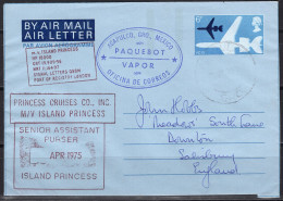 1970's British Air Letter With Acapulco, Mexico Paquebot Marking - Mexico