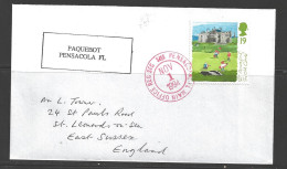 1994 Paquebot Cover British Stamp Used In Pensacola, Florida (Nov 1) - Covers & Documents