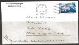 2001 (30 Apr) 80 Cents Mt. McKinley, Westchester NY To Czech Republic - Cartas & Documentos