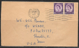 1960 North Finchley (17 Oct) To USA, 3d Queen Elizabeth Stamps  - Lettres & Documents