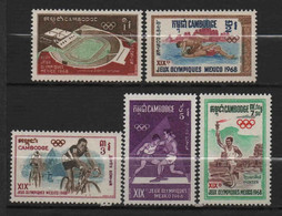 Cambodge - 1968  - JO De Mexico   - N° 208 à 212    -  Neufs ** -  MNH - Cambodja