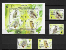 Iran 2011 MiNr. 3247 - 3254 (Block 59) Birds, Owls, Owlet, WWF 4v + S/sh MNH**  5.20 € - Iran