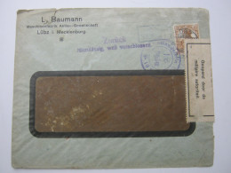 1917 , Brief Aus Lübz Nach Holland Mit Zensur : Zurück  .... , Mit Niederl. Zensur , Altersspuren - Storia Postale
