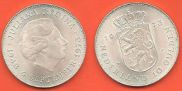 Holland 10 Gulden 1973 Netherland Olanda Paesi Bassi Paix-Bax Silver Coin Juliana - 1948-1980 : Juliana