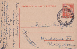 Poštanska Dopisnica 1957 Zrenjanin Per Budapest - 17 Din - Entiers Postaux