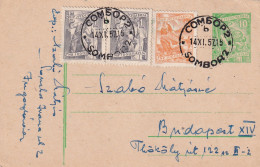 Poštanska Dopisnica 1957 Sombor2 Per Budapest 10 Din + 5 + 1+ 1 Поштанска дописница - Entiers Postaux
