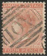 524 Jamaica 1883 Victoria Four Pence Orange Brown (JAM-109) - Jamaica (...-1961)