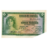 ESPAGNE - PICK 85 A - 5 PESETAS - 1935 (1936) - SPL - 5 Pesetas