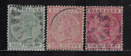 BARBADOS  1882   SCOTT# 60,61  USED - Barbados (...-1966)