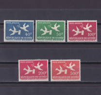 GUINEA 1959, Sc #C17-C21, Doves With Letter And Olive Twig, MH - Guinea (1958-...)