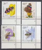 BRD  1202-1205, 4Eckrand Rechts Unten, Postfrisch **,  Mit Formnummer "1-1-1-1", Jugend: Insekten, 1984 - Nuovi