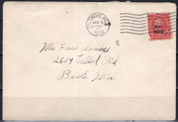 1929 Two Cents Molly Pitcher Stamp Mailed In Baltimore MD - Lettres & Documents