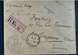 Armée Belge Imprimé Recommandé Le Havre Le 5/8/1915 Pour Cayeux - Altri & Non Classificati