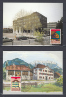 Liechtenstein 1990 - 2 CM - EUROPA CEPT 1990 - BATIMENTS POSTAUX - Cartoline Maximum