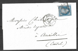 LT 53 N°14/ Lettre, Oblitéré PARIS J Du 22 Octobre 1861 - 1853-1860 Napoleon III