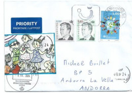 2024: "SOS Villages D'Enfants", Letter Luxembourg To Andorra, With Arrival Postmarks - Covers & Documents