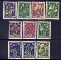 Österreich 1948 - Heimische Blumen, Nr. 868 - 877, Postfrisch ** / MNH - Unused Stamps