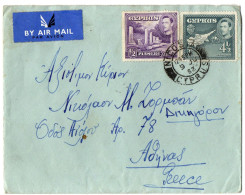 1,143 CYPRUS, 1953, VIA AIR MAIL, COVER TO GREECE - Lettres & Documents