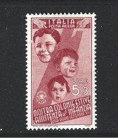 Italia Regno 1937 Colonie Estive Aerea Lire 5+3 Nuovo Mnh** - Nuevos