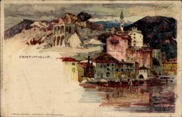 Artiste Lithographie Wielandt, Manuel, Ventimiglia Liguria, Stadtmotiv - Andere & Zonder Classificatie