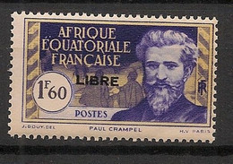 AEF - 1940 - N°YT. 119 - Crampel 1f60 France Libre - Neuf Luxe ** / MNH / Postfrisch - Unused Stamps