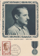 Carte Maximum 1er Jour FRANCE HEROS DE LA RESISTANCE Louis MARTIN - BRET MARSEILLE 1959 Editions Bourogne - 1950-1959