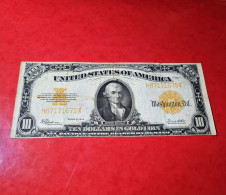 1922 USA $10 DOLLARS *GOLD CERTIFICATE NOTE* UNITED STATES BANKNOTE VF+ BILLETE USA COMPRA MULTIPLE CONSULTAR - Gold Certificates (1882-1922)
