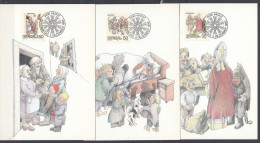 Liechtenstein 1990 - 3 CM - COUTUMES HIVERNALES - Cartoline Maximum