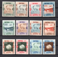 Eritrea (Italy) 1934 Old Set Definitives Stamps (Michel 221/32) MLH - Eritrea