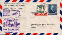 EL SALVADOR CC PRIMER VUELO SAN SALVADOR CORPUS CHRISTI 1946 VACA BUEY TORO BULL COW - El Salvador