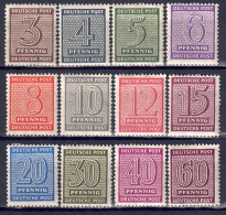 West-Sachsen 1945 - Ziffern, Nr. 126 X - 137 X, Gefalzt * / MLH - Mint