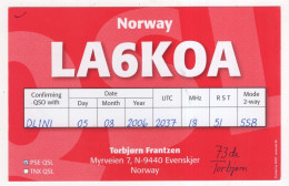 AK 221337 QSL - Norway - Evenskjet - Amateurfunk