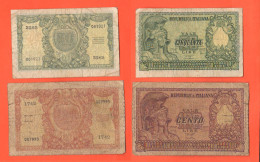 Italia 50 + 100 Lire 1951 Italie Italy Fine Billettes Bank Notes - 100 Lire