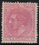 Edifil 207* 1 Pts Rosa Defecto - Unused Stamps