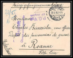 Lettre 1 2866 Prisonniers De Guerre Kriegsgefangenen War 1914/1918 Censuré Strasbourg P Roanne Loire 1916 - WW I