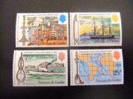 51 TRISTAN DA CUNHA 1973 / CENTENARIO De La VISITA H.M.S. CHALENGER / YVERT 181 / 184 MNH - Tristan Da Cunha