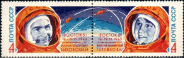 USSR 1963 "Group Flight Of The Spaceships Vostok 5 And Vostok 6 (II)"  2v Zd Quality:% - Nuovi