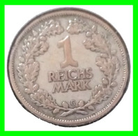 ALEMANIA ( GERMANY ) - WEIMAR REPUBLIC 1 REICHSMARK  DEUTSCHES REICH AÑO 1925 – CECA G – KARLSRUHE - 1 Mark & 1 Reichsmark
