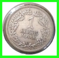 ALEMANIA ( GERMANY ) - WEIMAR REPUBLIC 1 REICHSMARK  DEUTSCHES REICH AÑO 1925 – CECA - F - STUTTGART.COMPOSITIONS SILVER - 1 Mark & 1 Reichsmark