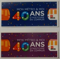 Ticket Bus Métro TCL Lyon (69/Rhône) - METRO 40 ANS - Lot 2 Tickets (ticket Bleu/ticket Violet) Utilisés - Europa