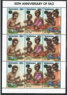 Tanzania 1995 Mi Sheet 2096-2098 MNH  (ZS4 TNZark2096-2098) - Levensmiddelen