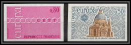 France N°1676 / 1677 Europa 1971 Basilique Salute Venise Church Cote 125 Non Dentelé ** MNH (Imperf) - 1971