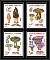 France N°2488 / 2491 Champignons De France (mushrooms Funghi) 1987 Non Dentelé ** MNH (Imperf) Cote Maury 120 Euros - Mushrooms