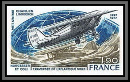 France PA Poste Aerienne Aviation N°50 Charles Lindbergh Nungesser Coli Non Dentelé ** MNH (Imperf) Cote 75 - 1960-.... Nuovi