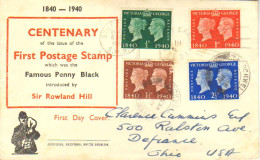 Great Britain Scott 252-254, 256 Ink Address. - ....-1951 Pre Elizabeth II