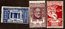 Italy Scott 140-142 Unused Hinged. - Mint/hinged