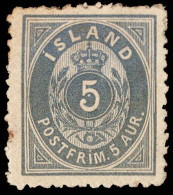 Iceland Scott 8 Unused Hinged With Stain. - Used Stamps