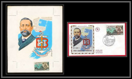 3033 Monaco 861 Bureau Hydrographique Eau Water Maquette D'artiste Original Paint Artist Work FDC Signé Chesnot 1971 - Agua